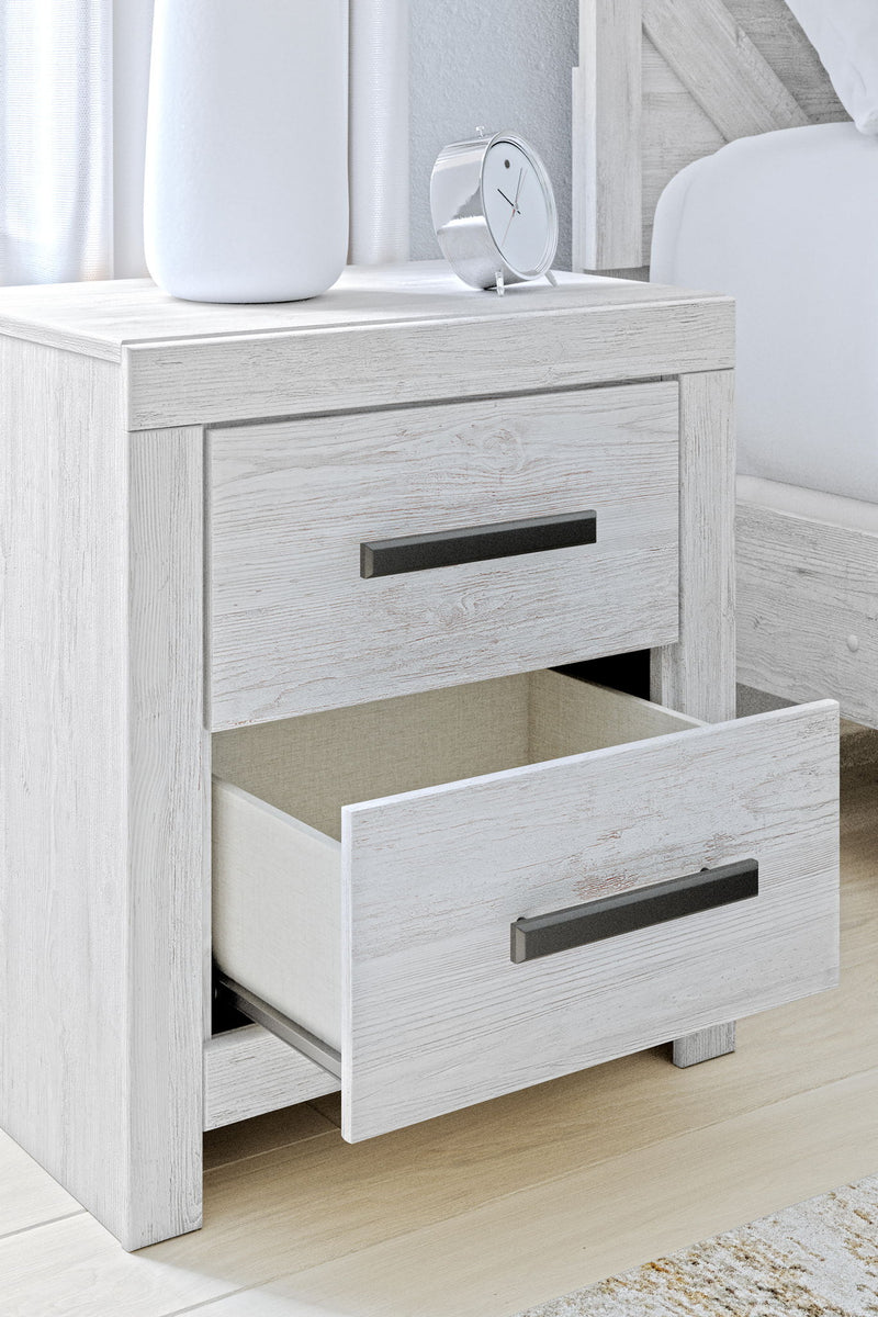 Cayboni - Two Drawer Night Stand - Whitewash
