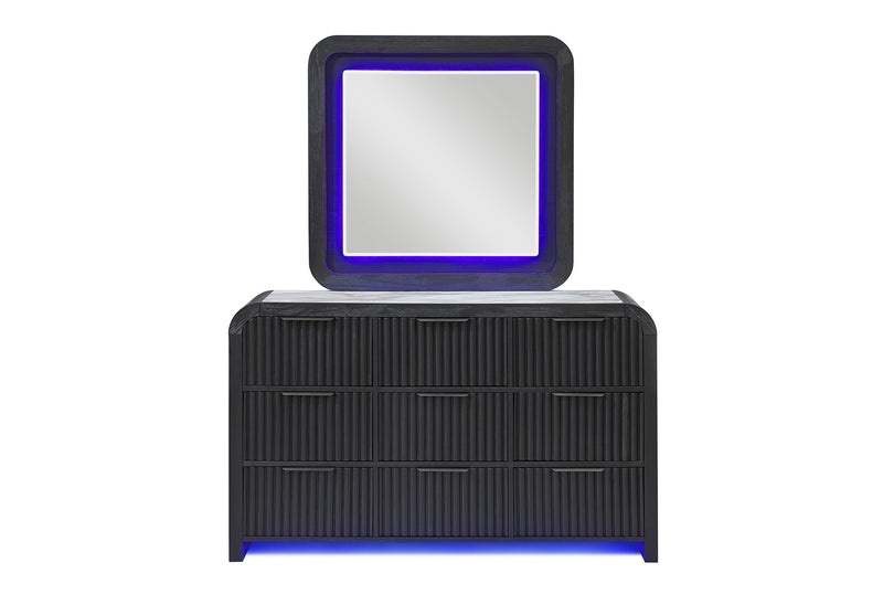 Beckett - Mirror With LED - Black / White