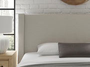 Brozmont - Queen Upholstered Storage Bed - Oatmeal - Furniture Source (IA) 