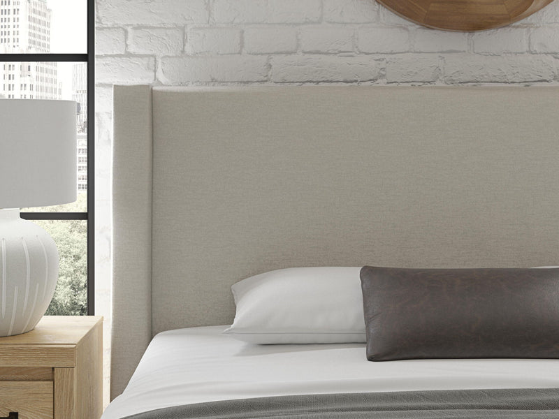 Brozmont - Queen Upholstered Storage Bed - Oatmeal - Furniture Source (IA) 