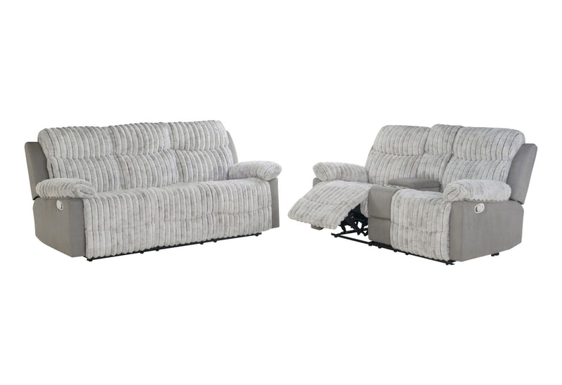 U6028 - 3 Piece Living Room Set (Reclining Sofa / Console Reclining Loveseat / Glider Recliner) - Gray