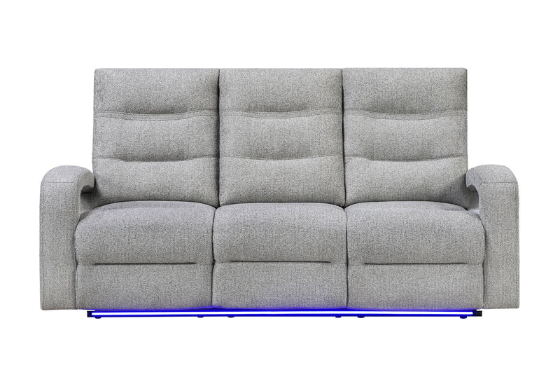 U6611 - Power Reclining Sofa With LED - Dark Gray