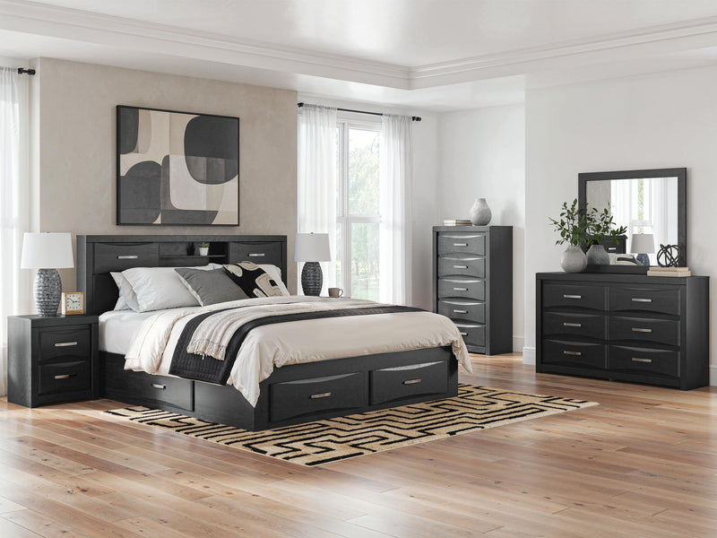 Stabotta - Two Drawer Night Stand - Black - Furniture Source (IA) 