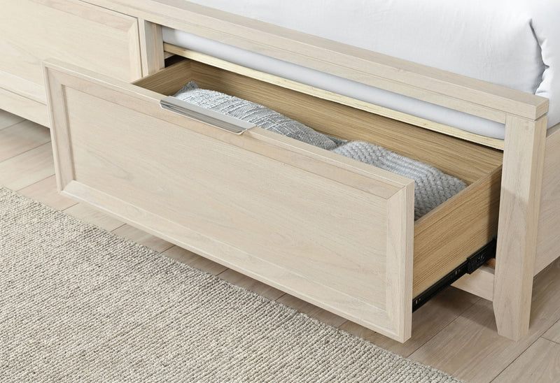 Mariah - 5 Piece Full Bedroom Set (Bed, Dresser & Mirror, Nightstand, Chest) - Beige