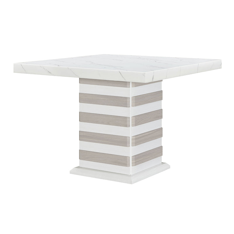 D2507 - 7 Piece Dining Room Set (Bar Table With Hidden Storage In The Base With 6 Bar Stools) - White
