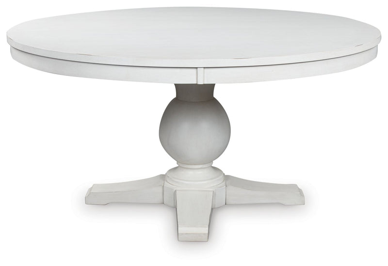 Greddinton - Round Dining Table Set - Black Chairs