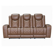 Dorian - Reclining Leather Sofa With Power Headrest And Footrest - Brown - Furniture Source (IA) 