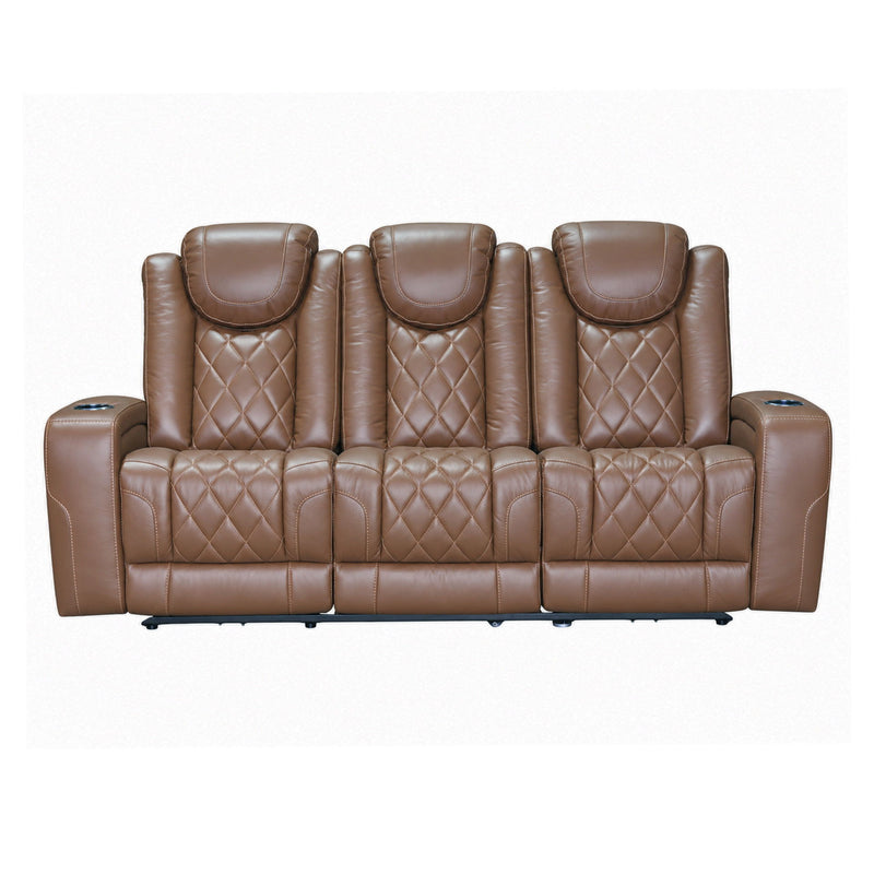 Dorian - Reclining Leather Sofa With Power Headrest And Footrest - Brown - Furniture Source (IA) 