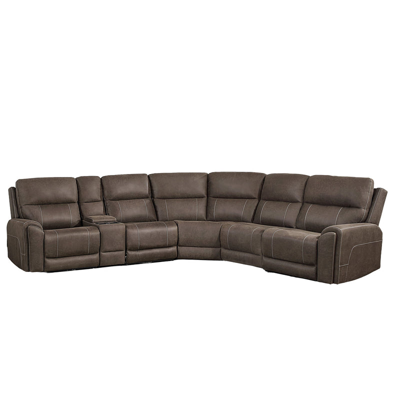 Gaia - 6 Piece P2 Power Sectional - Brown