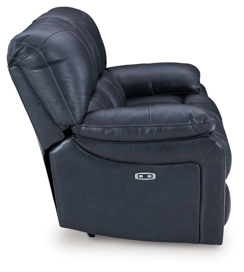 Leesworth - 3 Pc. - Power Reclining Sofa, Power Reclining Loveseat, Power Rocker Recliner - Ocean