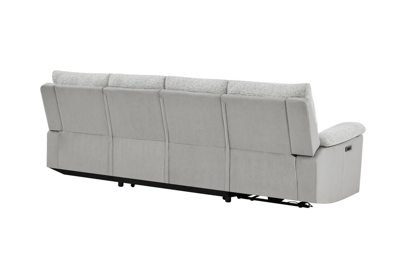 U3822 - Sectional With Pull Out Bed And USB - Light Gray