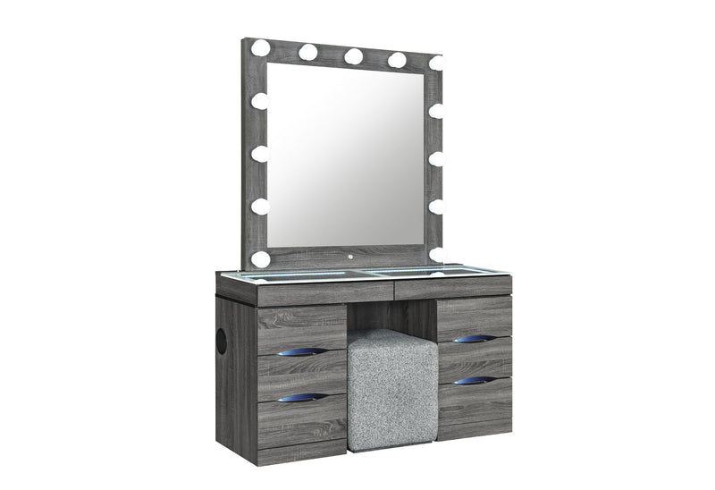Lexi - Vanity Accessory Stool - Gray