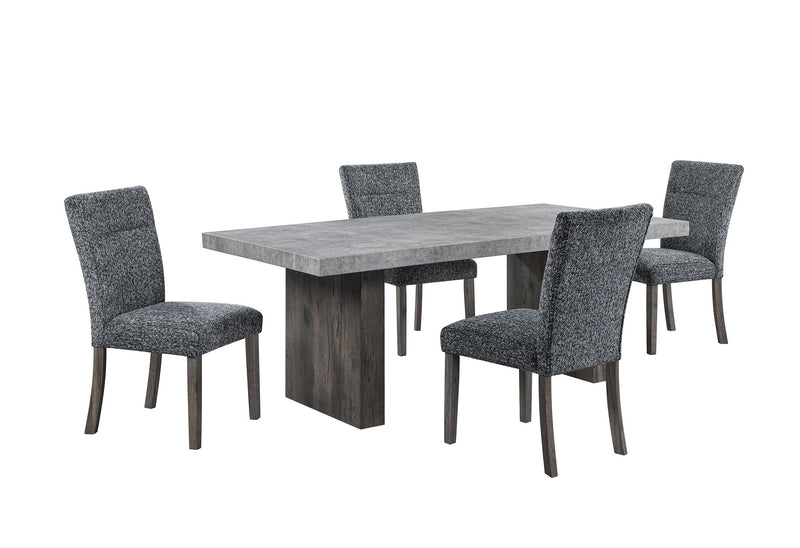 D2410 - 5 Piece Dining Room Set (Dining Table And 4 Dining Chairs) - Gray / Dark Brown