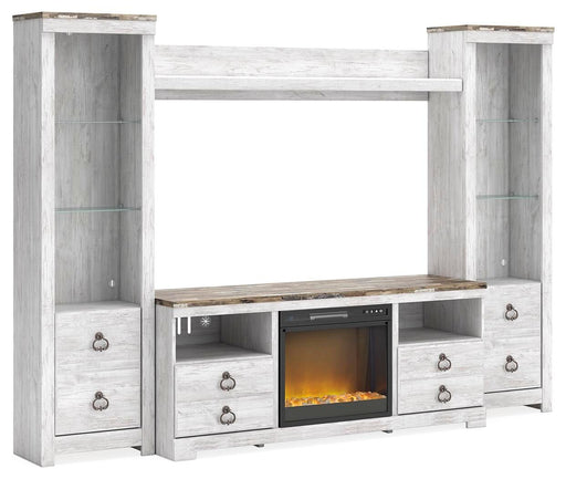 Willowton - Entertainment Center With Fireplace Option - Furniture Source (IA) 