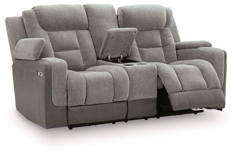 Mixed Motion - Power Reclining Loveseat With Console / Adjustable Headrest