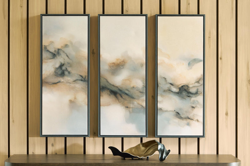 Larrondale - Wall Art Set (Set of 3) - Black / Gray / Brown