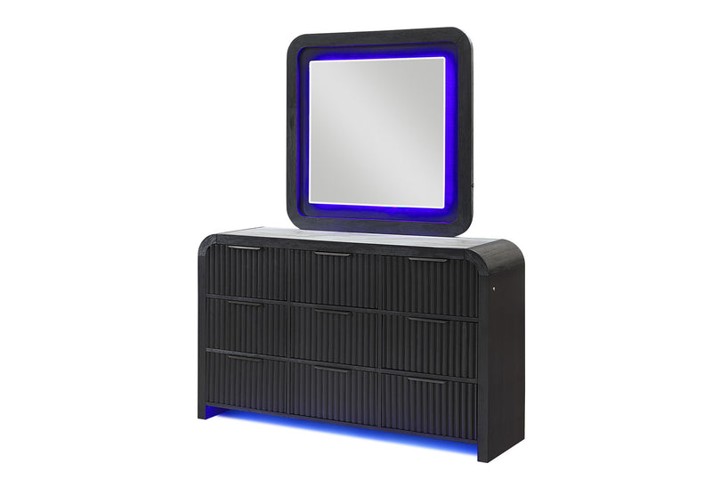 Beckett - Dresser With LED - Black / White