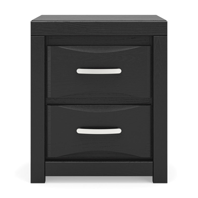 Stabotta - Two Drawer Night Stand - Black - Furniture Source (IA) 