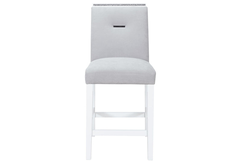 Monaco - 7 Piece Dining Room Set (Square Bar Table And 6 Bar Stools) - White