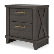 Vonitta Bay - Two Drawer Night Stand - Dark Brown - Furniture Source (IA) 