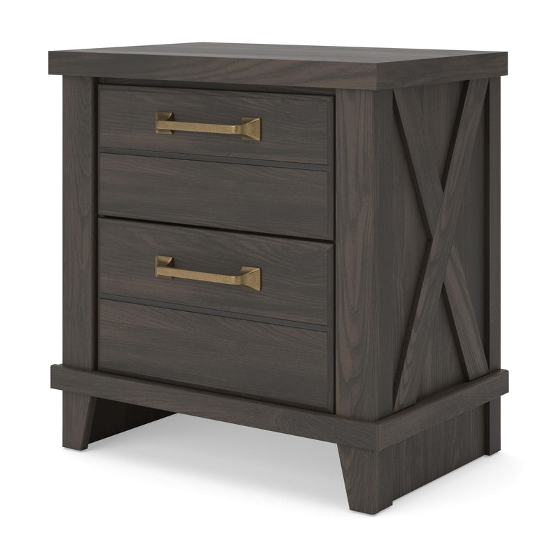 Vonitta Bay - Two Drawer Night Stand - Dark Brown - Furniture Source (IA) 
