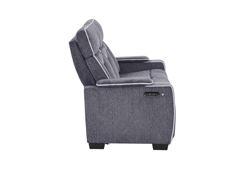 U1895 - P2 Console Reclining Loveseat With IS And LED - Dark Gray