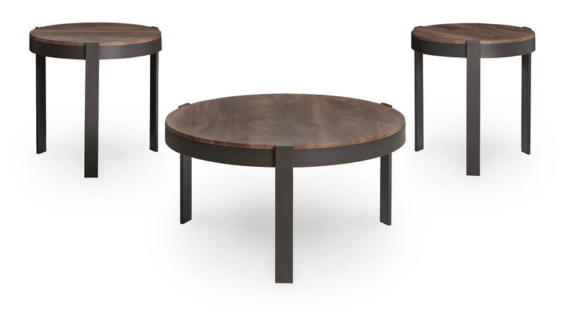 Horizon Hills - Occasional Table Set (Set of 3) - Brown / Black