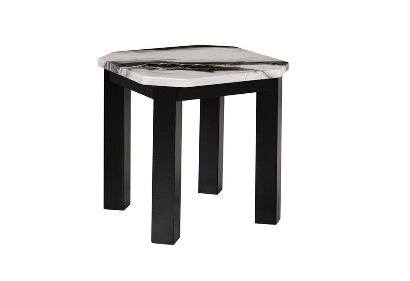 T06 - Coffee Table With 2 End Tables - Black / White