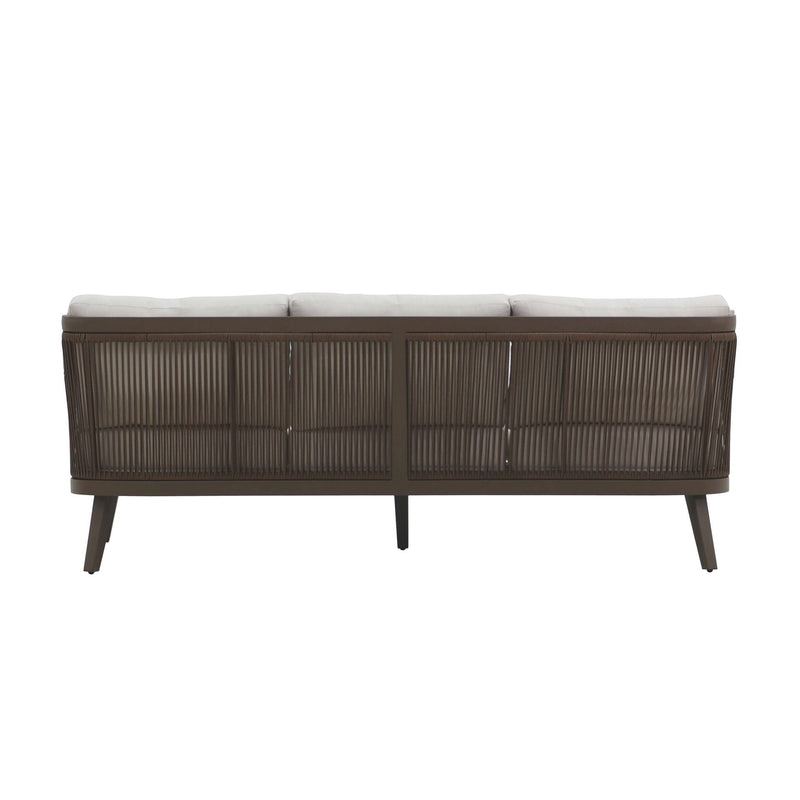 Genova - Patio Sofa With Two Accent Pillows - Gray