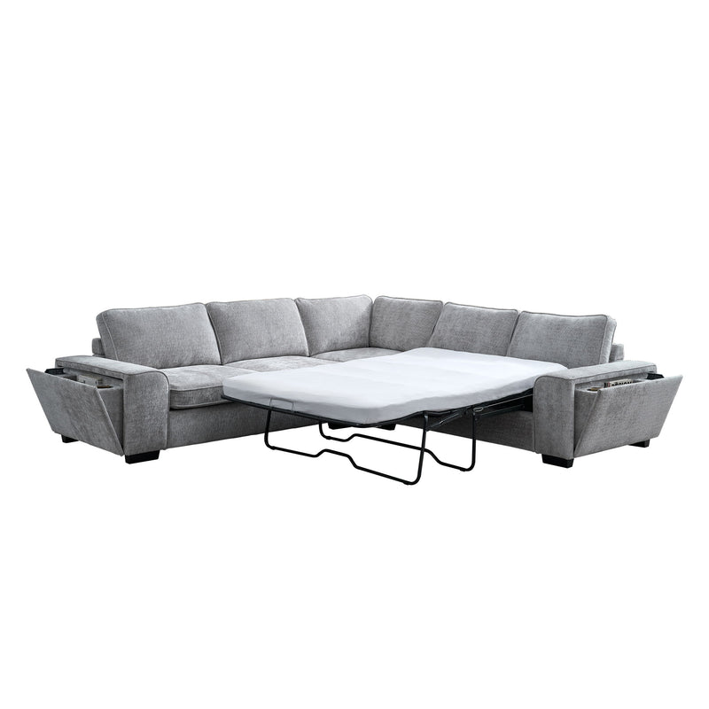 Dayne - 3 Piece Sleeper Sectional - Gray