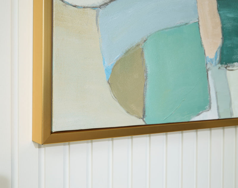 Wynburn - Wall Art - White / Blue / Green