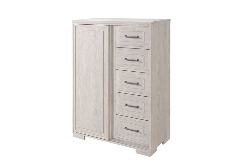 Sadie / Clara - 5 Piece Queen Bedroom Set (Bed, Dresser & Mirror, Nightstand, Chest) - Beige