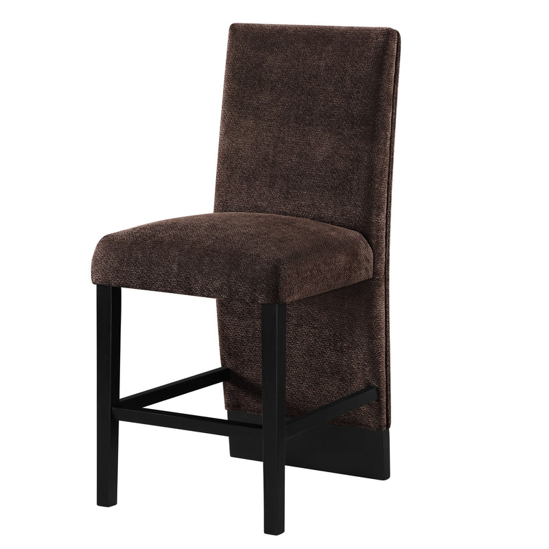D12BT - 5 Piece Dining Room Set (Bar Table And 4 Bar Stools) - Black / Brown / White
