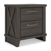 Vonitta Bay - Two Drawer Night Stand - Dark Brown - Furniture Source (IA) 