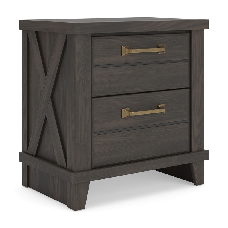 Vonitta Bay - Two Drawer Night Stand - Dark Brown - Furniture Source (IA) 