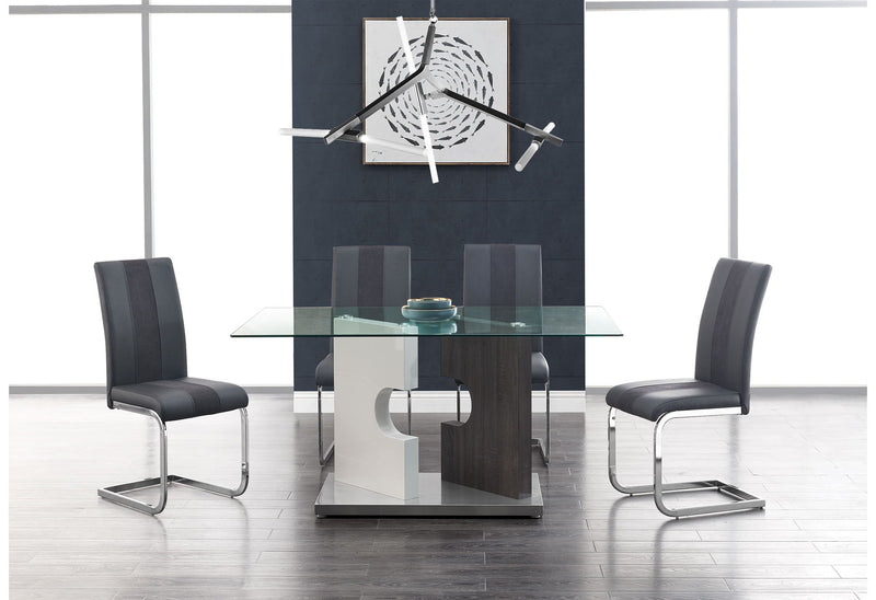 D219 - 9 Piece Dining Room Set (Dining Table And 8 Dinning Chairs) - Gray