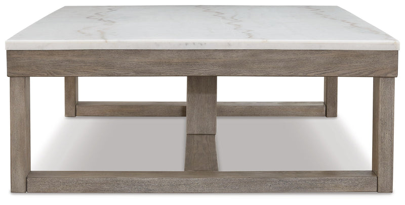 Loyaska - Rectangular Cocktail Table - Brown / Ivory