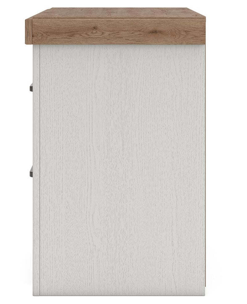 Savonport - Two Drawer Night Stand - White / Brown
