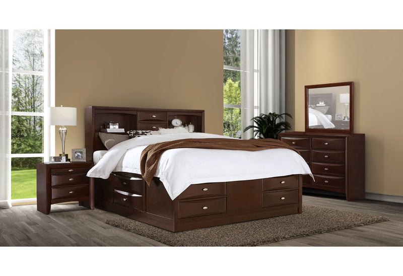 Linda - 5 Piece Full Bedroom Set - Merlot
