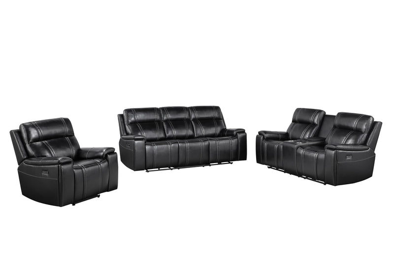 U8880 - 3 Piece Living Room Set (Power Reclining Sofa / Power Console Reclining Loveseat / Power Recliner) - Black