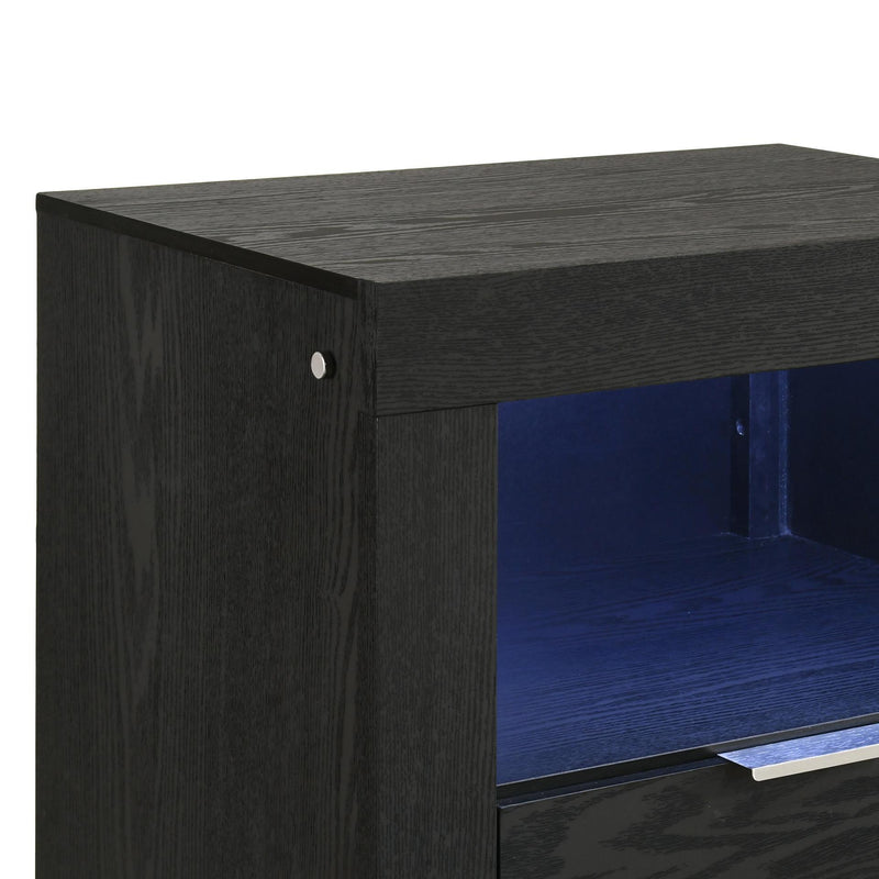 Asher - Nightstand With LED Light - Smoke - Furniture Source (IA) 