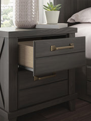 Vonitta Bay - Two Drawer Night Stand - Dark Brown - Furniture Source (IA) 