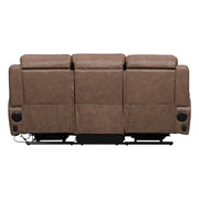 Carrow - Sofa With Power Headrest & Footrest, Stereo, Massage - Brown - Furniture Source (IA) 