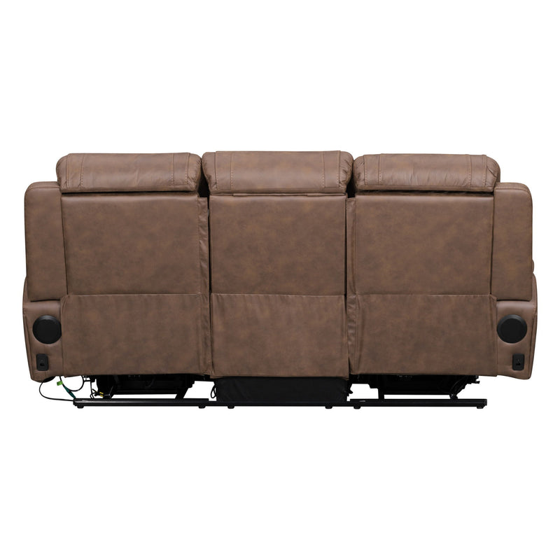 Carrow - Sofa With Power Headrest & Footrest, Stereo, Massage - Brown - Furniture Source (IA) 