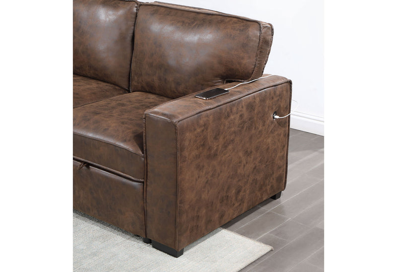 U0203 - Reversible Pullout Sofa Bed - Coffee