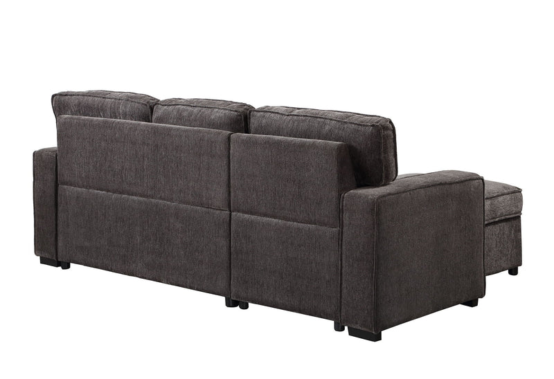 U0203 - Reversible Pull Out Fabric Sofa Bed - Dark Gray