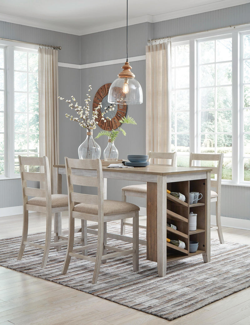 Skempton - Rectangular Counter Table With Storage - White