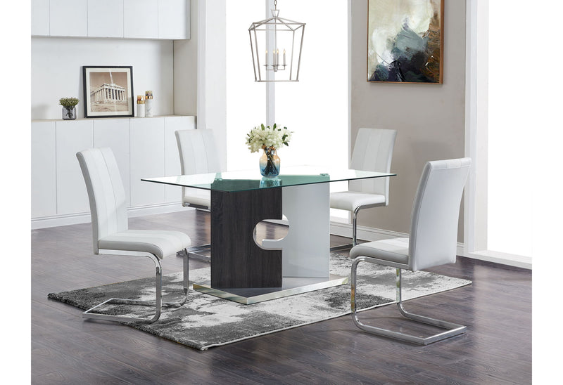 D219 - 5 Piece Dining Room Set (D219 Dining Table And 4 D915 Dining Chairs) - White