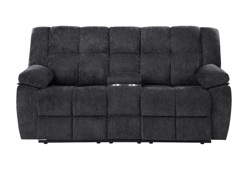 U6000 - 3 Piece Living Room Set (Reclining Sofa / Console Reclining Loveseat / Recliner) - Black