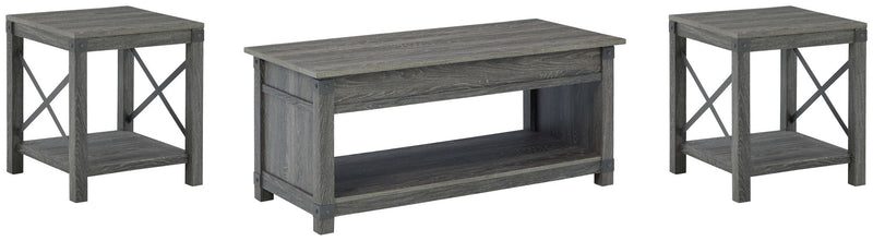 Freedan - 3 Pc. - Coffee Table, 2 End Tables - Grayish Brown